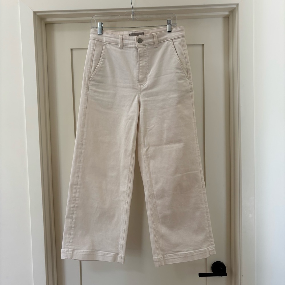 Everlane Beige High-Rise Wide Leg Jeans Pants 8